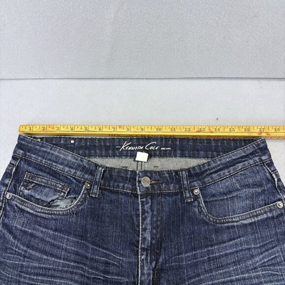 Kenneth Cole New York‎ Men's Distress Denim Blue Jeans Straight Leg Size 34×32 - Picture 8 of 12